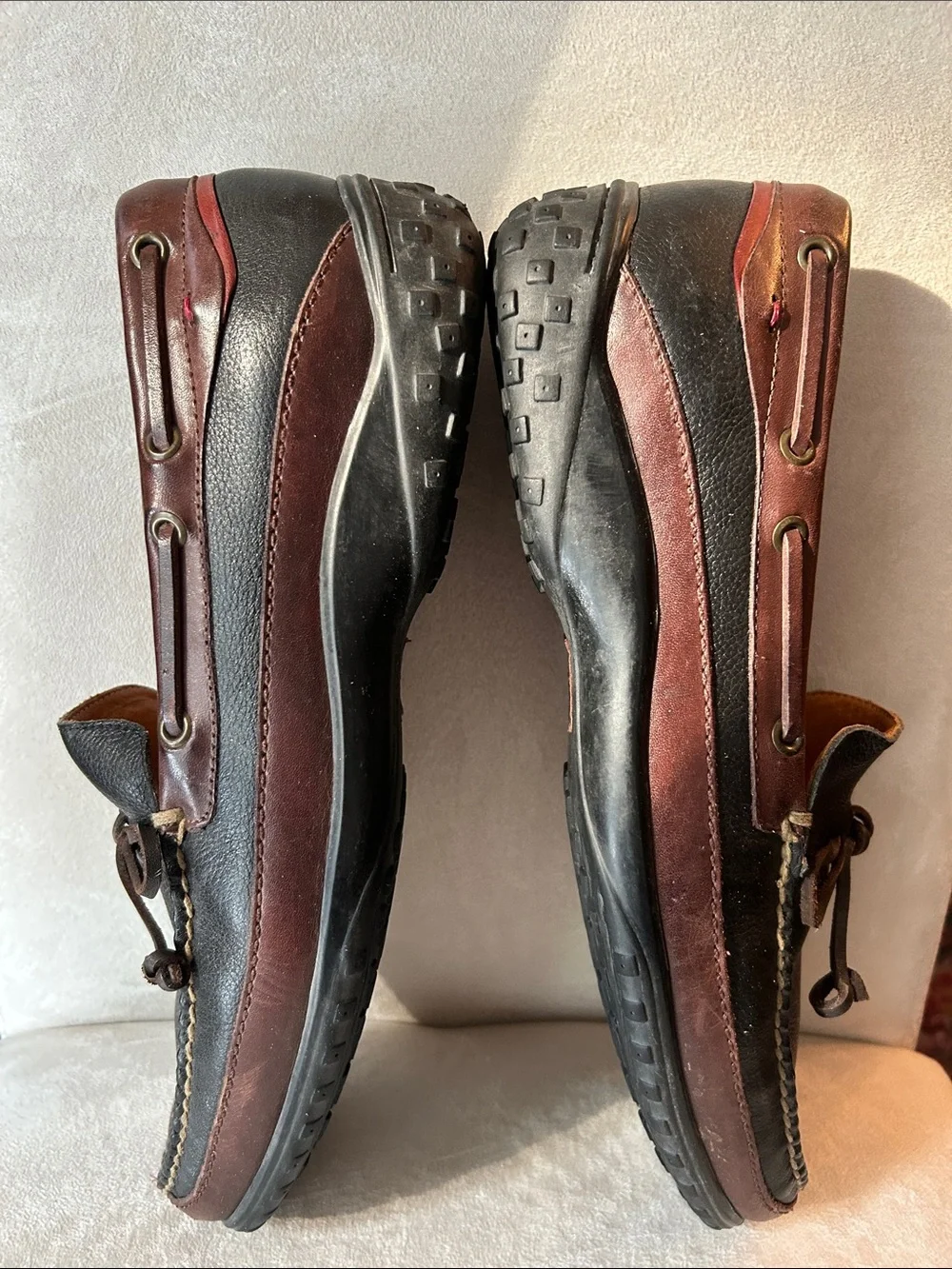 Johnston & Murphy Black and Brown Leather Driving Loafers